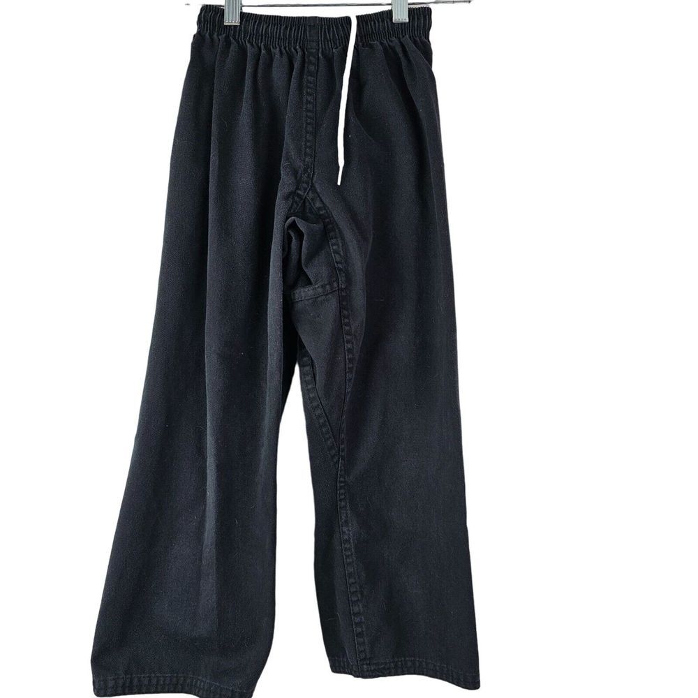 Kids Martial Arts Black Pants Boys‎ Size 8 Drawstring Waist Athletic Cotton